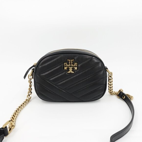 Tory Burch Kira Chevron Small Camera Crossbody Bag Black OS - Picture 9 of 15